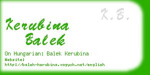 kerubina balek business card